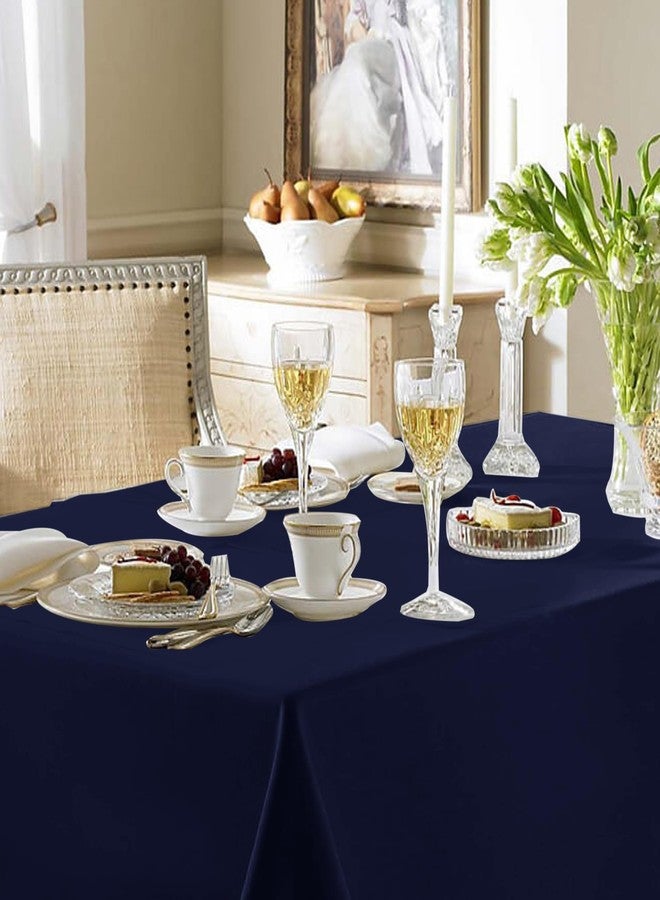 Fitable Navy Tablecloths for 6-8 Foot Tables, 6 Pack - 70 x 120 Inches - Reusable and Washable Table Clothes, Polyester Fabric Table Covers for Wedding, Party, Banquet - Image 2