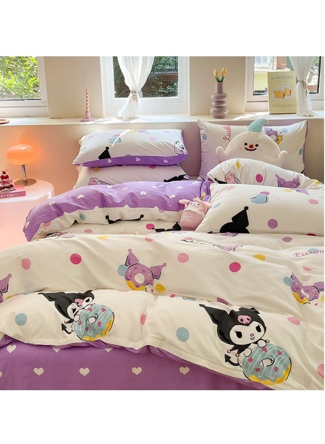 مجموعة ملاءات قطنية مريحة من 4 قطع بتصميم كورومي، هدية يوم الأطفال وهدية عيد ميلاد، 200x230 سم - Image 3