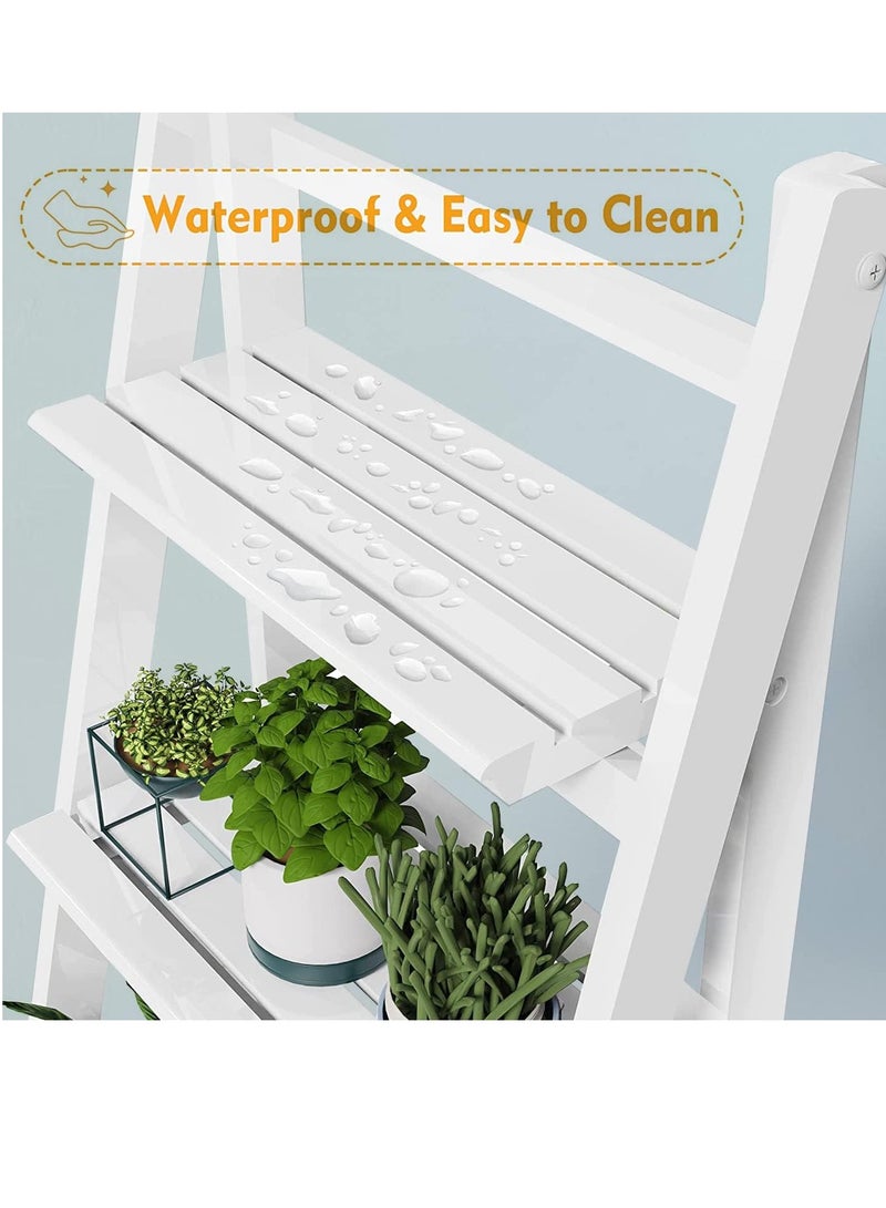Generic 𝐅𝐅𝐃 Wooden Plant Stand – 4-Tier Indoor/Outdoor Flower Shelf, Solid Pine Wood, Space-Saving Corner Display Rack for Garden, Balcony, Living Room  - Image 5