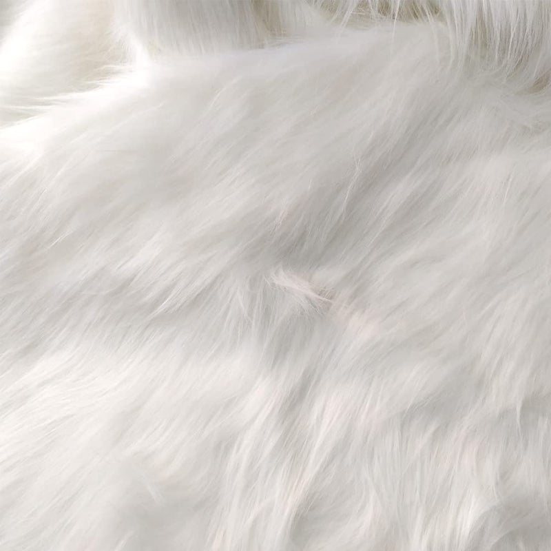 QUAGO Super Soft White Faux Fur Fabric Patches Squares Rabbit Skin Sheepskin for Craft Camera Floor Decoration Costume Bedroom Kids Room Photoshoot Prop Unstitched 20x20 inch Solid - Image 1
