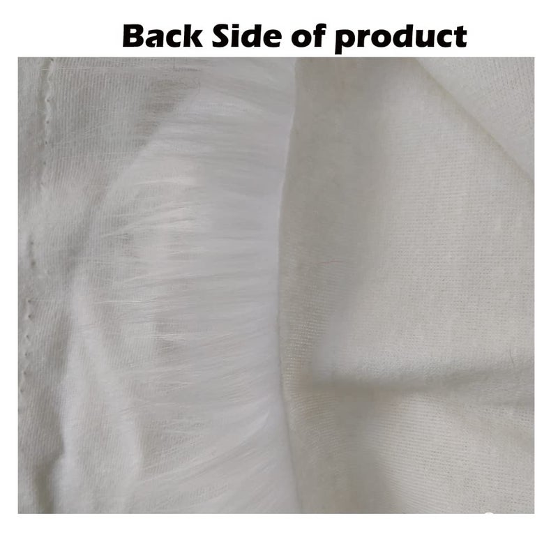 QUAGO Super Soft White Faux Fur Fabric Patches Squares Rabbit Skin Sheepskin for Craft Camera Floor Decoration Costume Bedroom Kids Room Photoshoot Prop Unstitched 20x20 inch Solid - Image 3