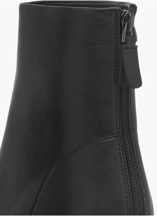 Celeste Womens Solid Ankle Boots with Zip Closure