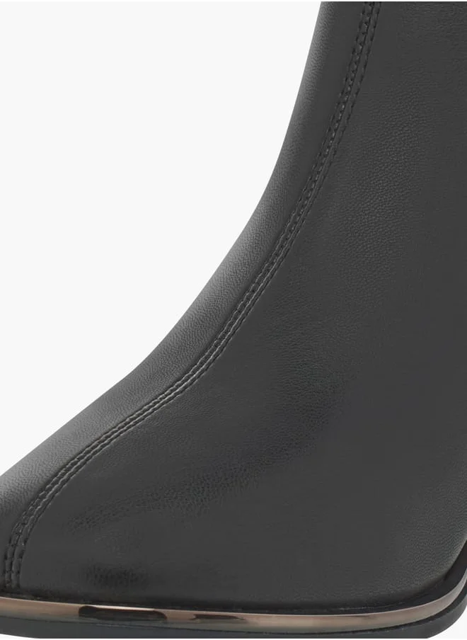 Celeste Womens Solid Ankle Boots with Zip Closure