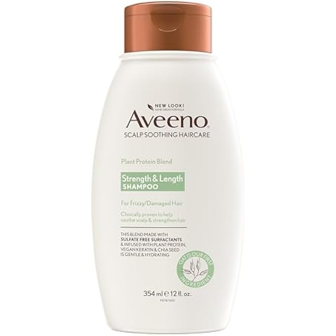 Aveeno PLANT PROTEIN BLEND SHAMPOO FOR STRONG HEALTHY-LOOKING HAIR, 12 FL OZ - Image 2