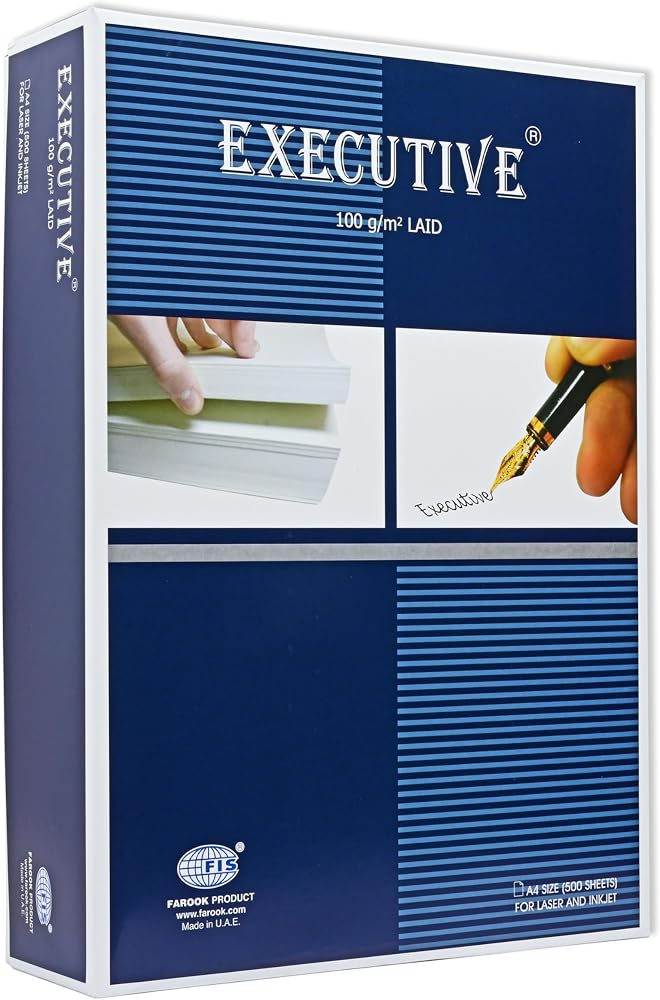 FIS® Executive Laid Paper, A4 Size(210x297mm), 100 GSM Thickness, 500 Pieces Sheets Per Box, Bluish White Color, Best for Laser and Inkjet Printer-FSPALD100LBL - Image 1