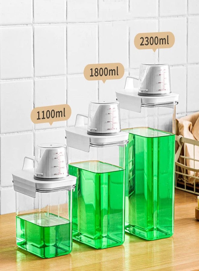 Akalin [2 Pack] Laundry Detergent Dispenser for Laundry Room Organization and Storage,37 Oz Laundry Soap Dispenser,Liquid Laundry Detergent Dispenser with 4 Removable Labels,BPA Free & PET Plastic,Clear - Image 2