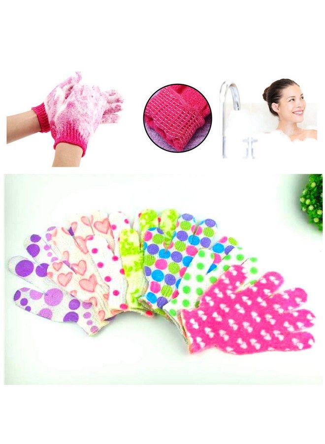 Magnusdeal Flower Printed Bath Body Scrubber Glove Exfoliating Shower Bath Glove Scrubber Shower Dead Skin Cell Remover Body Spa Massage Sponge Gloves Unisex 1 Pair Assorted  - Image 5