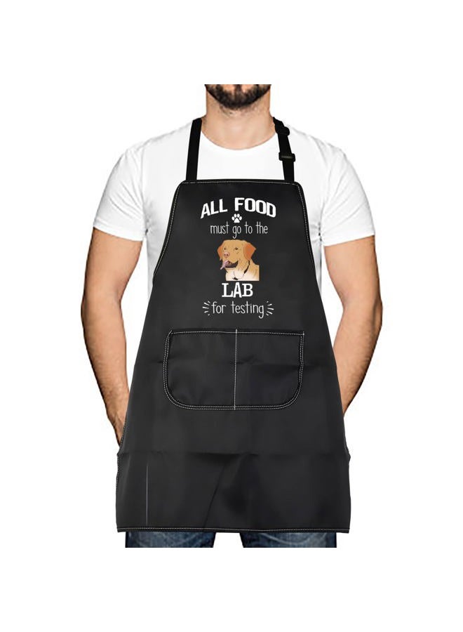 LEVLO All Food Must Go to The Lab for Testing Tea Apron Kitchen Dish Apron for Dog Dad Mom(Lab for Testing) - Image 1