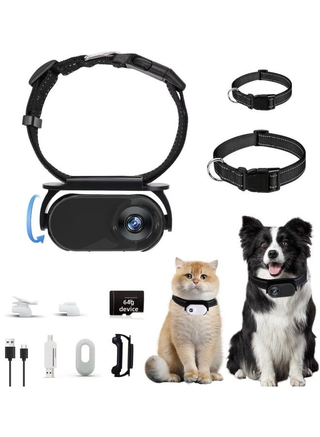 Source Thumb Pet Camera Long Endurance Magnetic Thumb Motion Camera HD Portable Recorder-Body Color:Standard Machine + Angle Adjustment Collar - Black + 64gb High-speed Card - Image 1
