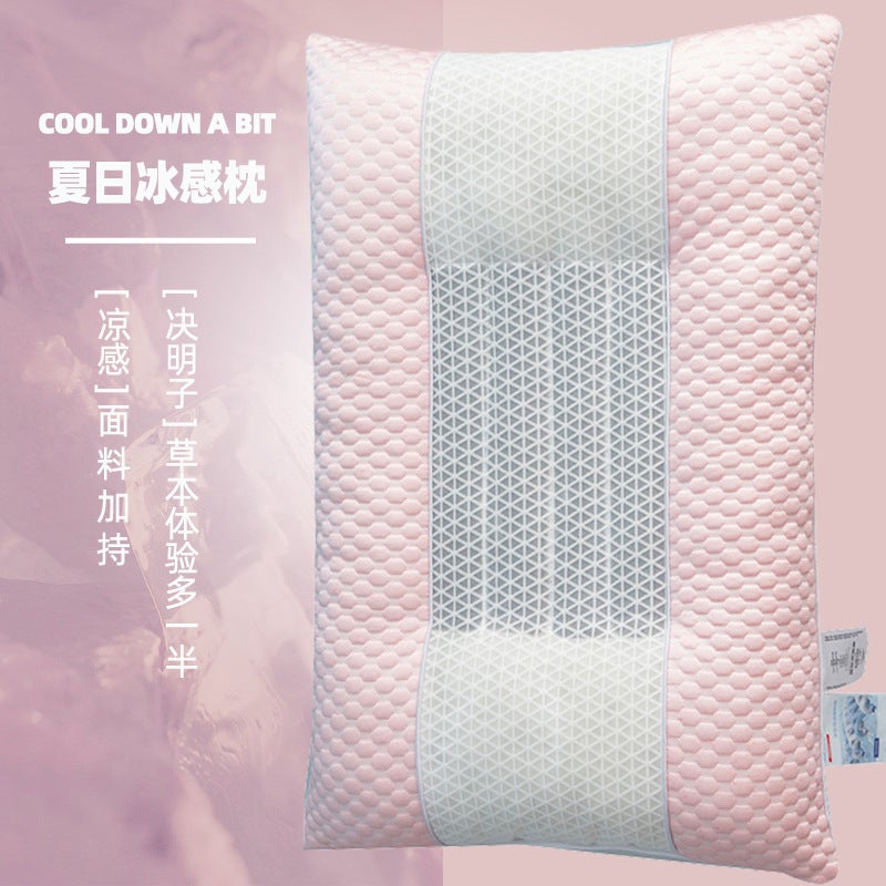 Summer Ice Silk Breathable Household Cool Cassia Seed Ice Cream Pillow Soft Pressure Release Student Living Single Student Pillow - Image 2