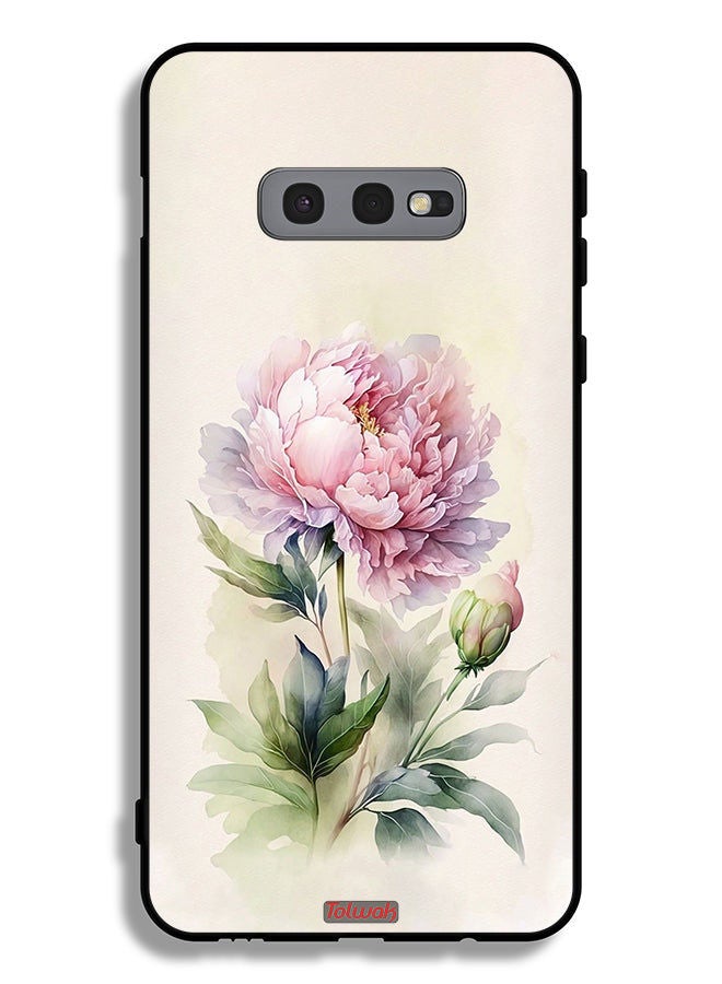 Tolwak غطاء حماية لهاتف Samsung Galaxy S10e برسومات فنية بألوان مائية وردية - Image 2