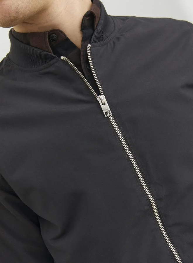 جاك اند جونز Solid Bomber Jacket with Pockets