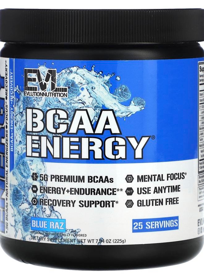 EVLUTION NUTRITION BCAA Energy Blue Raz 7.94 oz (225 g) 