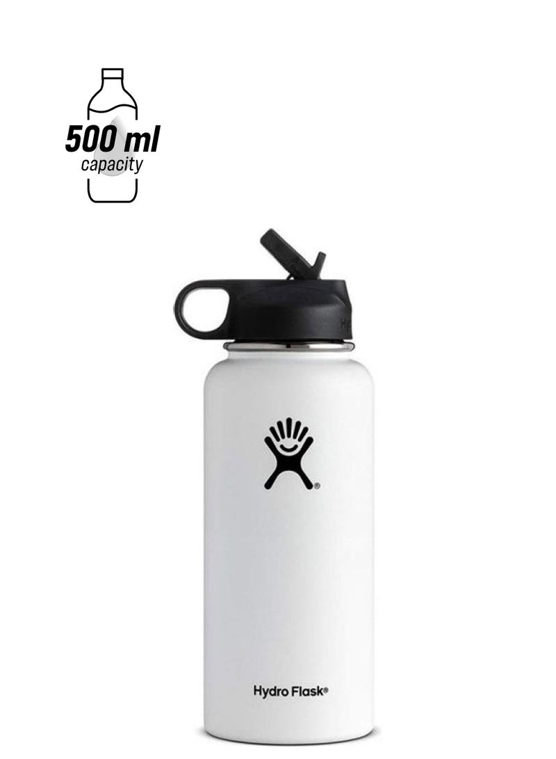 NIBEMINENT Stainless Steel Water Bottle Wall Vacuum Insulated Leak ProofWide White 500ml