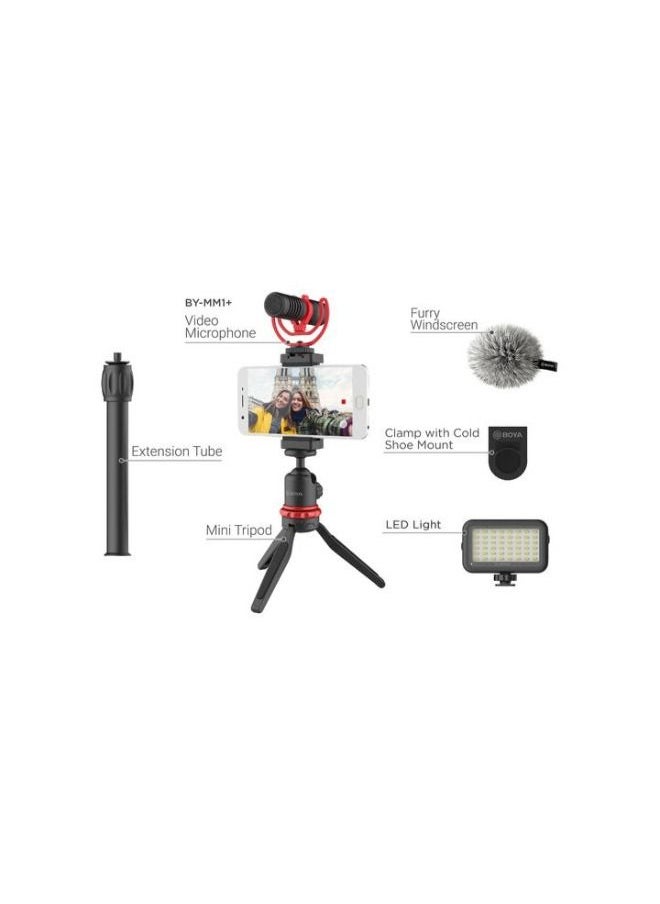 BOYA - BOYA BY-VG350 Smartphone Vlogger Kit Plus with BY-MM1+ Mic, LED Light, and Accessories - Image 1