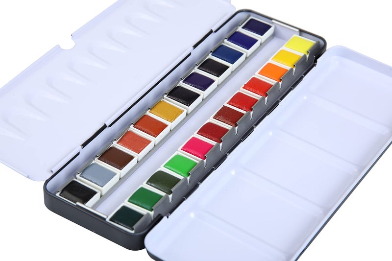 BRUSTRO Artists Professional Watercolour Half Pan Set of 24 - Image 4