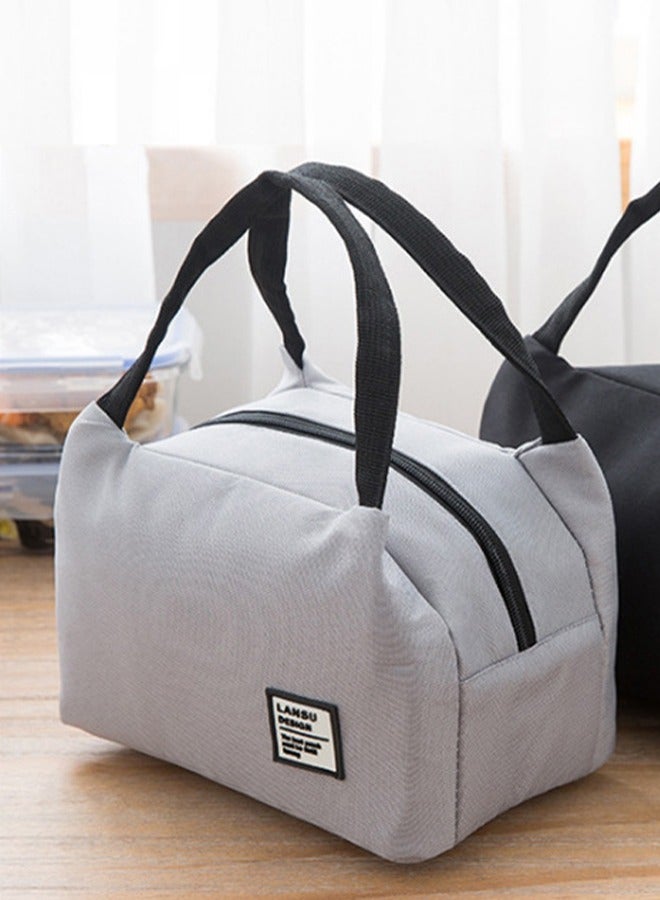 general Insulated Canvas Tote Lunch Bag Grey 23 x18 x 15cm - Image 4