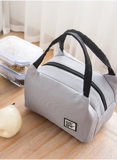 General Insulated Canvas Tote Lunch Bag Grey 23 x18 x 15cm  - Image 3