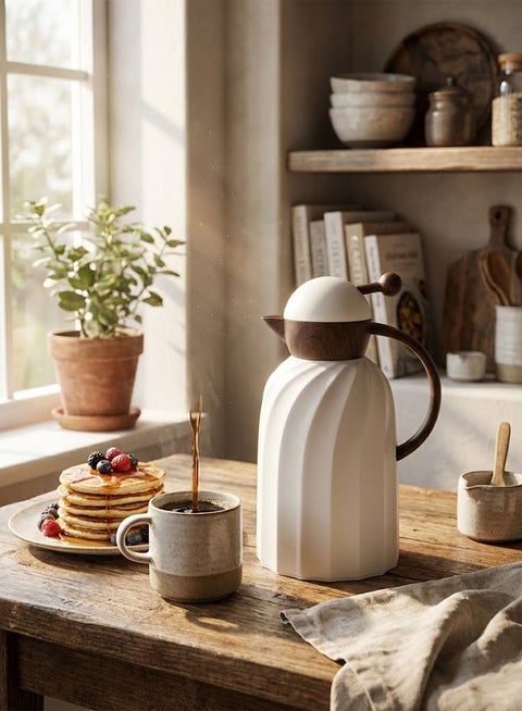 Tea/Coffee flask Beige/Brown 1.0 Liter