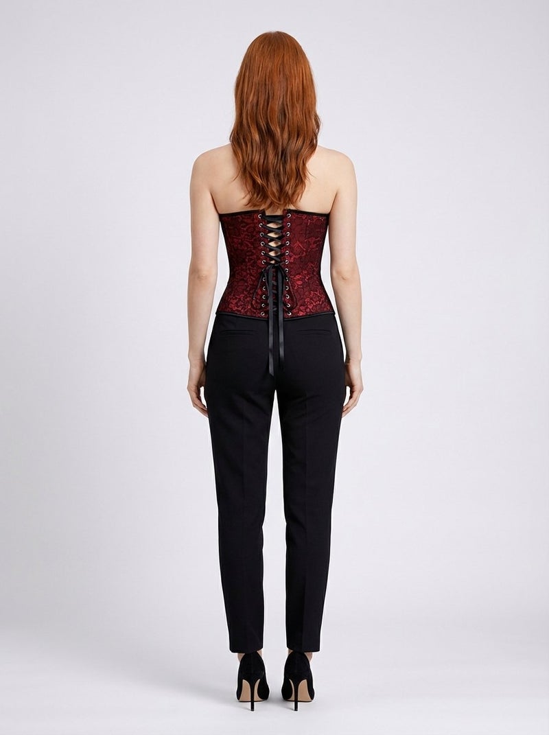 Larissaverolini Strapless Lace Corset Top – Deep Red - Image 5