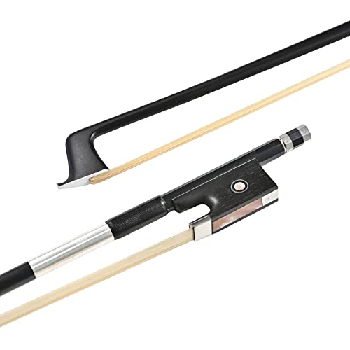 LIEKE Carbon Fiber Violin Bow 4/4 Full Size LightWeight Fiddle Bow (4/4 size, Black) - Image 1