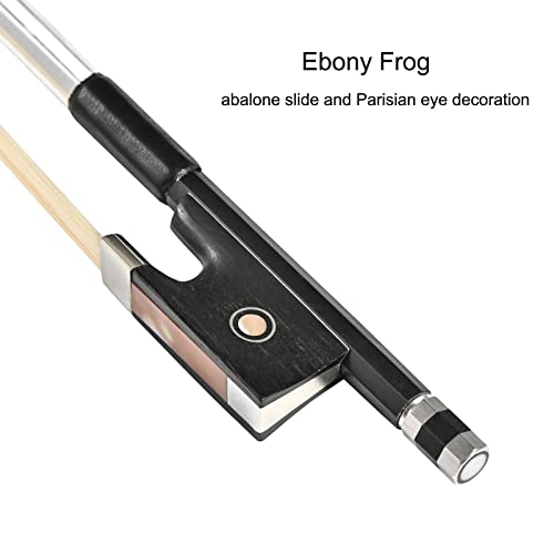 LIEKE Carbon Fiber Violin Bow 4/4 Full Size LightWeight Fiddle Bow (4/4 size, Black) - Image 3