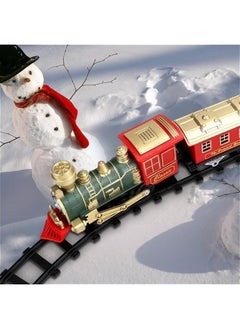 Generic Train Set, Electric Train Toys with Railway Track and 4 Cars, Lights and Sounds,  Toys Gift for 5+ Years, Luxury Train Decoration for , Green & Red  - Image 4