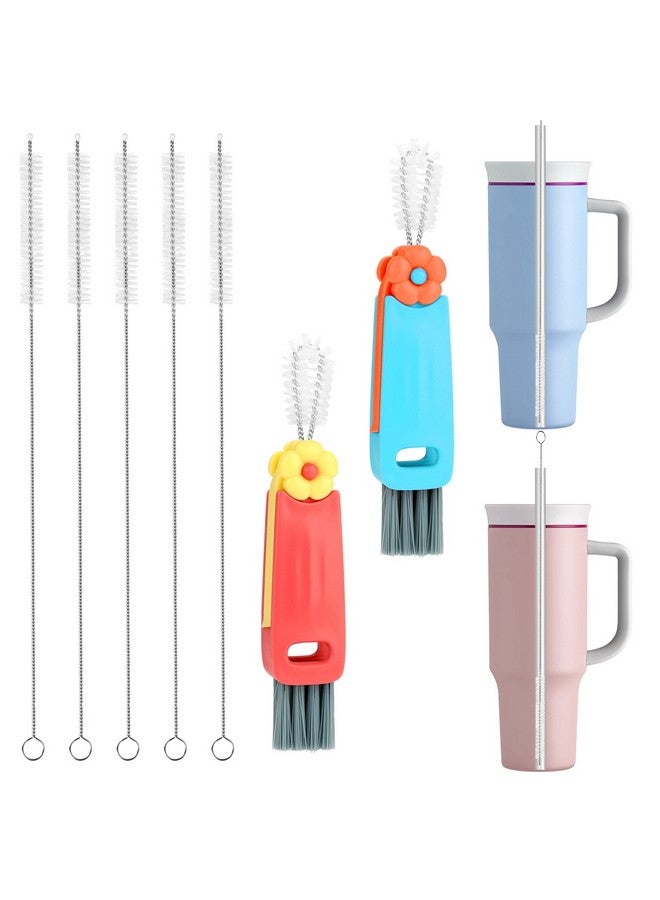 Pinsit Straw Cleaner Brush for Stanley, Extra Long Straw Cleaner Brush Set for Stanley Yeti Tumbler, 3 in 1 Cup Lid Cleaning Brush Kit for Yeti Mugs, Multifunctional Water Bottle Brushes for Cleaning - Image 1
