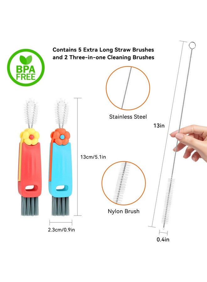 Pinsit Straw Cleaner Brush for Stanley, Extra Long Straw Cleaner Brush Set for Stanley Yeti Tumbler, 3 in 1 Cup Lid Cleaning Brush Kit for Yeti Mugs, Multifunctional Water Bottle Brushes for Cleaning - Image 2