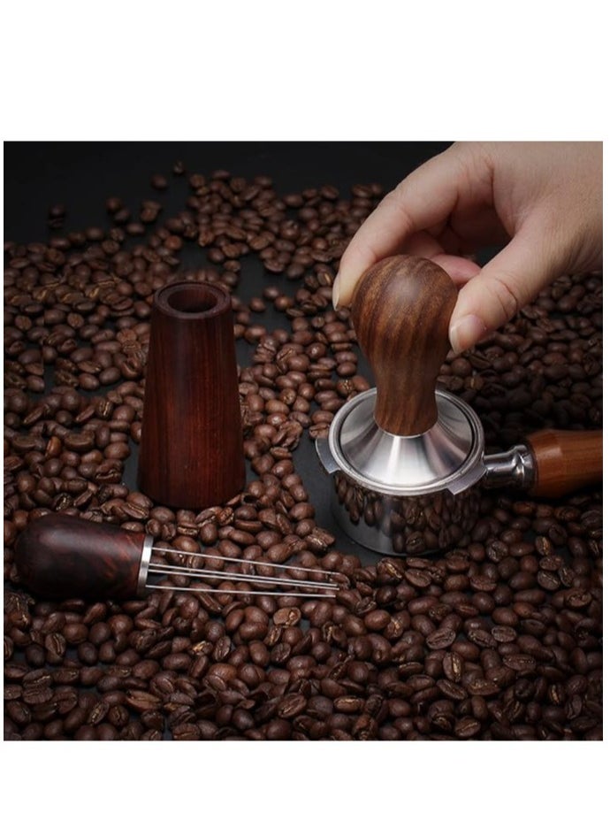 رانك  مكبس للقهوة الاسبريسو بمقبض خشبي بني/فضي 58 ملي  - Image 5