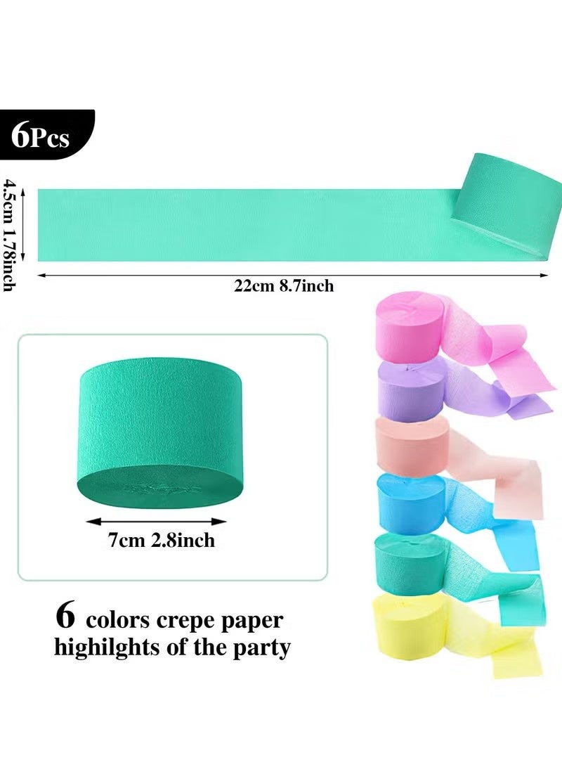 Realfrog Crepe Paper Streamers Pack of Party Streamers in 6 Pastel Colors for Birthday Decorations,Pastel Crepe Streamers Party Decorations, Wedding Decorations Baby Shower Decorations 6 Rollsa - Image 4