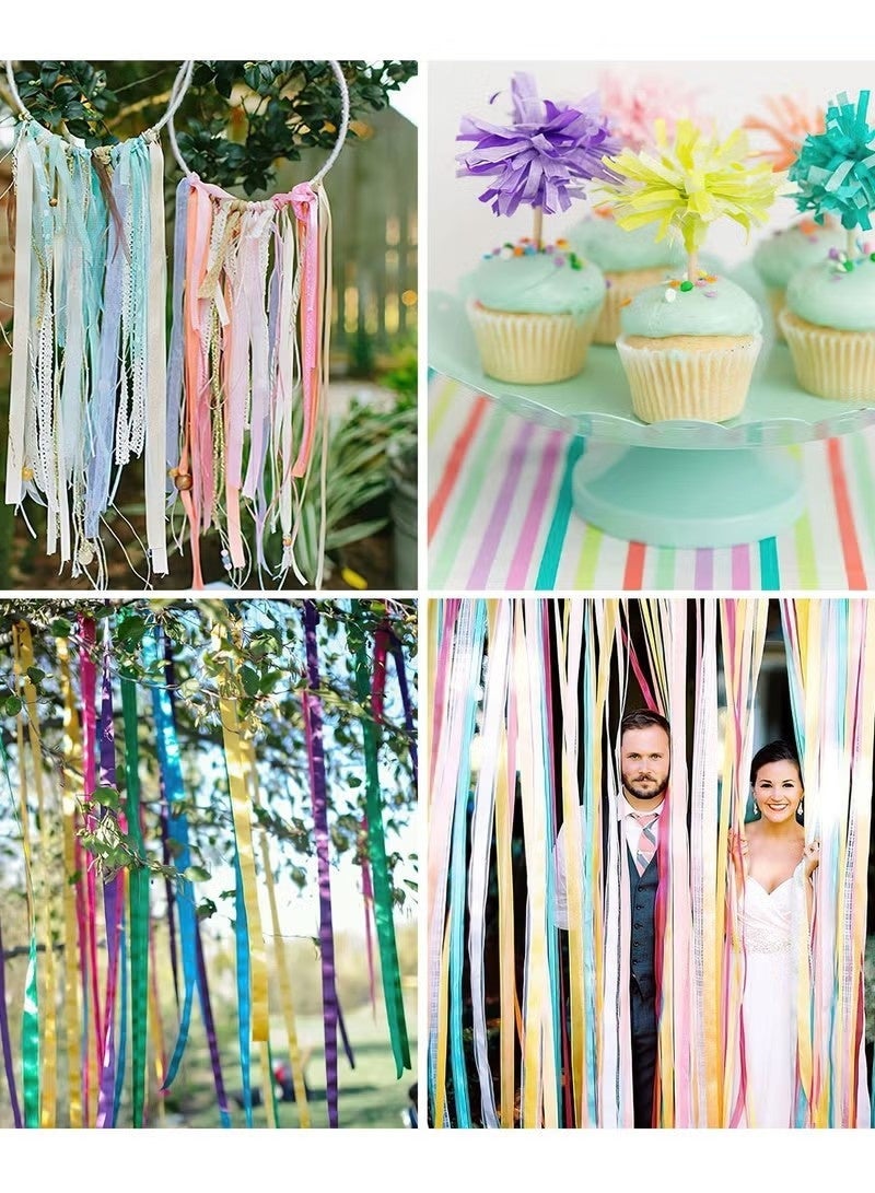Realfrog Crepe Paper Streamers Pack of Party Streamers in 6 Pastel Colors for Birthday Decorations,Pastel Crepe Streamers Party Decorations, Wedding Decorations Baby Shower Decorations 6 Rollsa - Image 3