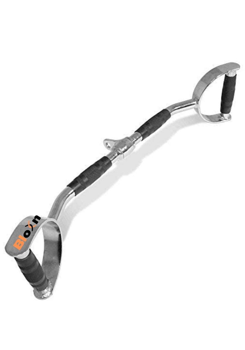 Boxn Gym Machine Straight LAT Bar, with Double D Handle, High Pulley, with Rubber Grip & Safety Lock, Ideal for Triceps, shoulders, & Back Exercise (26 inch) - Image 1