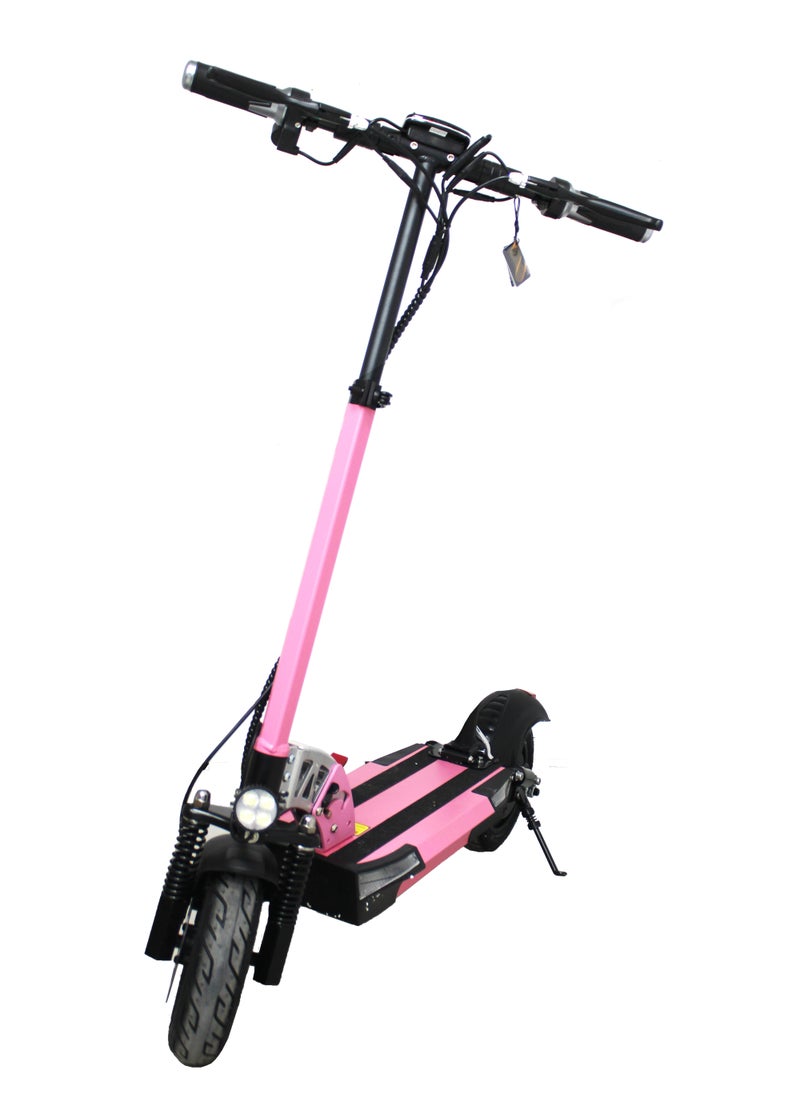 Leaders - Pink Stripe Electric Scooter 500W Motor 48V Battery 50Km/H Speed Comfortable Chair 10" Tubeless Tires Led Lights - Image 1