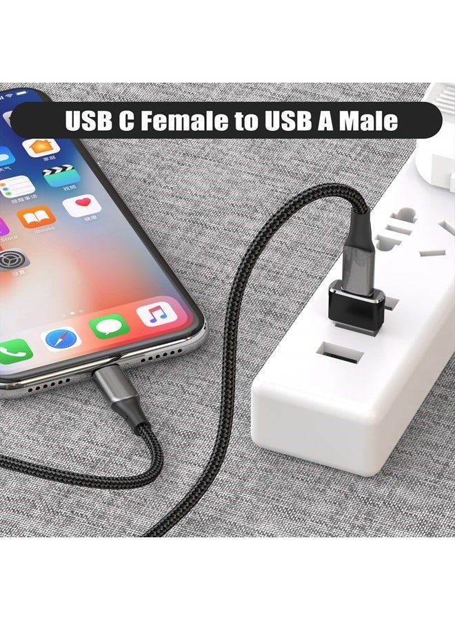 Basesailor محول USB إلى USB C 3 حزمة، محول كابل نوع C أنثوي إلى USB A ذكر لجهاز MacBook Pro، iMac، PC، لابتوب، كمبيوتر، Samsung Galaxy Note 10 20 S20 S21 S22 S23، Google Pixel 5 4 4A 3 3A 2 XL - Image 3