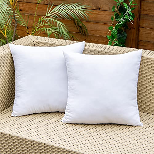 EMEMA Pack of 2 Outdoor Pillow Inserts Waterproof Throw Pillow Premium Fluffy Decorative Cushion Square Inner Soft for Patio Furniture Garden Sleeping Bed Couch Sofa 20x20 Inch 50x50 cm - Image 4