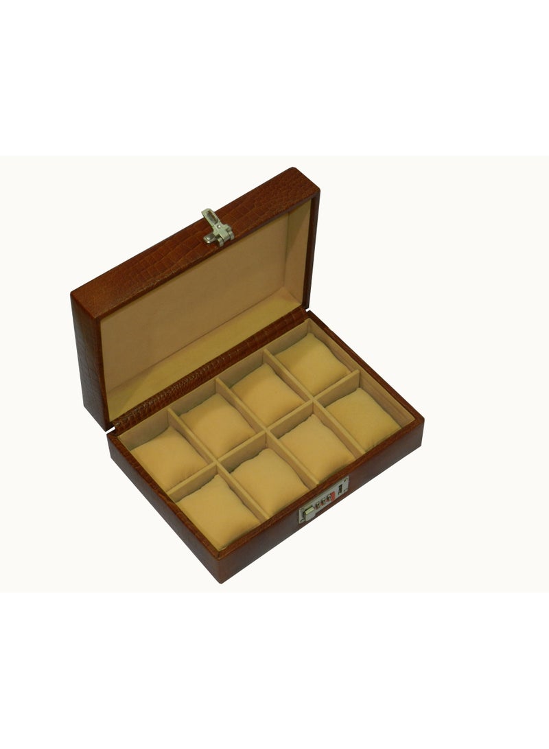 LAVERI LEATHER Laveri Watch Box for Men Women (08 Slots), Premium  Leather Watch Case  Organizer with Removable Pillow - Image 3