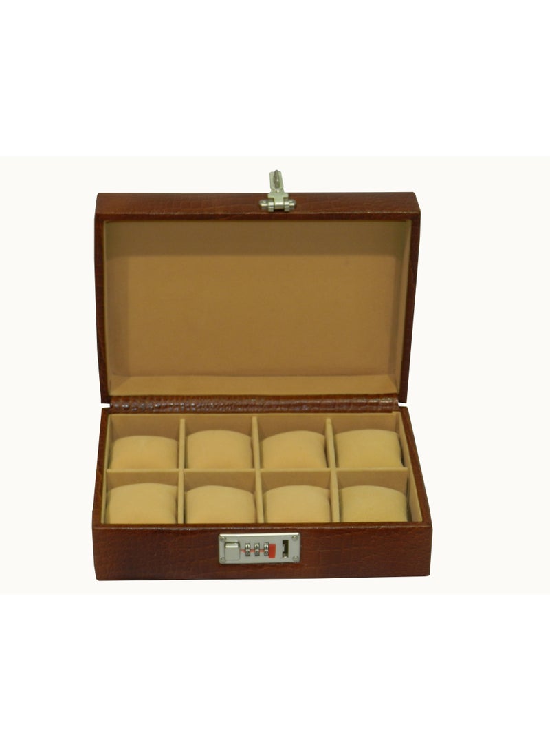 LAVERI LEATHER Laveri Watch Box for Men Women (08 Slots), Premium  Leather Watch Case  Organizer with Removable Pillow - Image 1