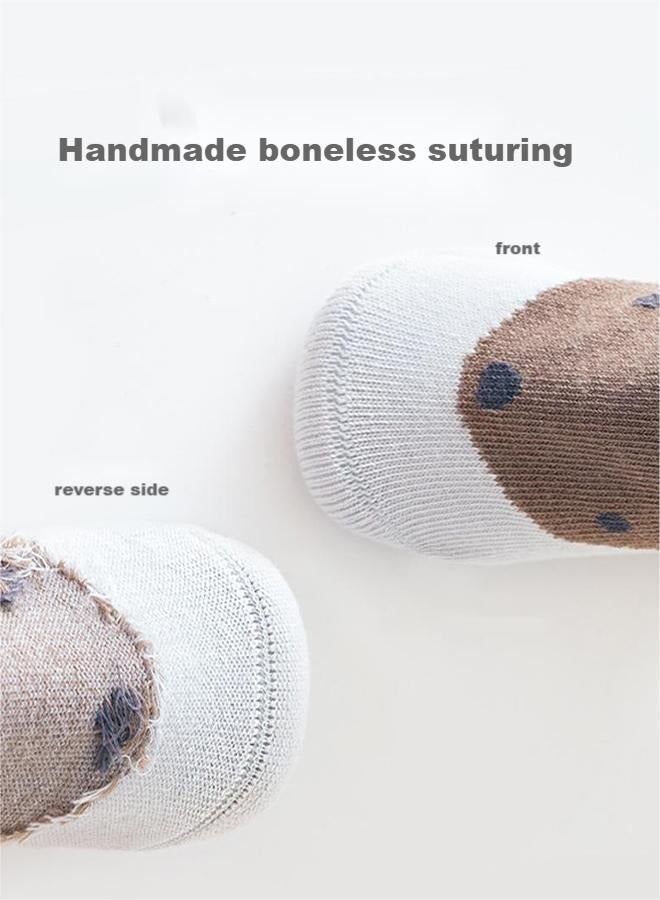 5 Pairs Baby Silicone Non-Slip Socks Thin Kids Cotton Socks Cartoon Mesh Toddler Floor Socks  - Image 4