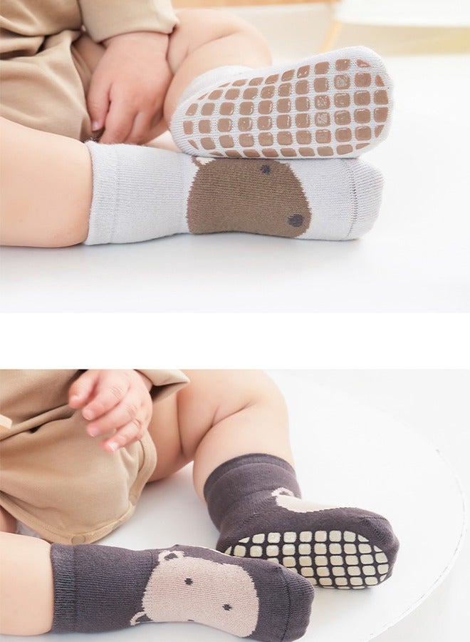 5 Pairs Baby Silicone Non-Slip Socks Thin Kids Cotton Socks Cartoon Mesh Toddler Floor Socks  - Image 5