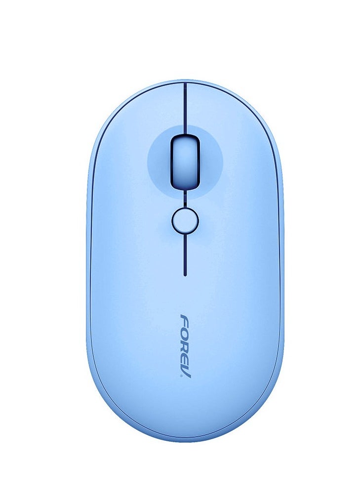 فوريف ماوس مكتب بصري لاسلكي 2.4 جيجا هرتز (FV-W388/أزرق) 1600 نقطة في البوصة للكمبيوتر الشخصي والكمبيوتر المحمول مع بطارية AA واحدة طويلة العمر وطاقة ذكية 