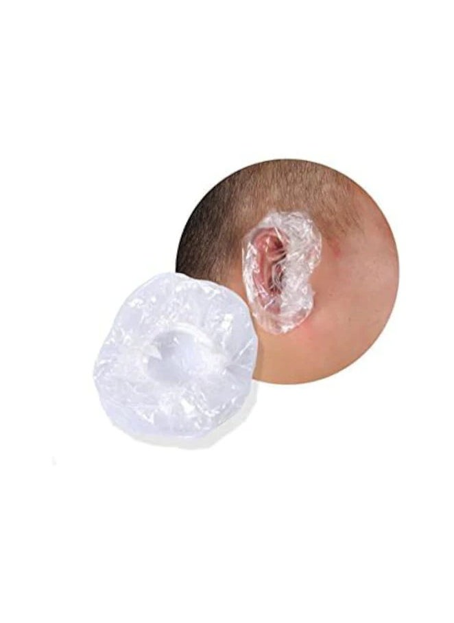 BLOOMING TIME 100pcs Disposable Ear Protectors Waterproof Ear Covers Plastic Shower Ear Protector Caps for Bathing Accessories Ear Cover Caps for Hair Dye Spa Salon  - Image 3