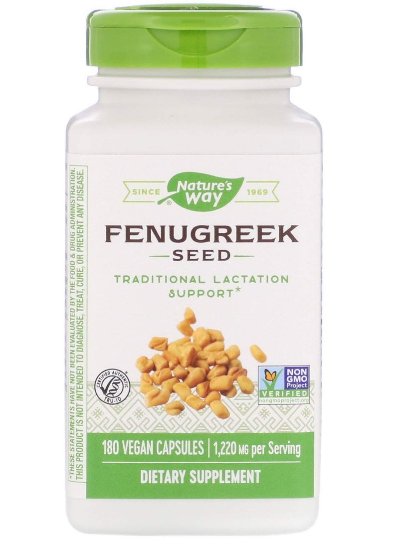 Fenugreek Seed 1220 Mg 180 Vegan Capsules