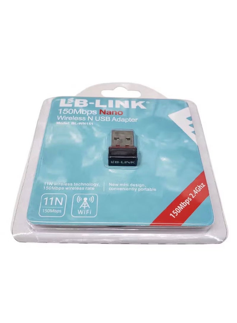 LB-LINK 150 Mbps Mini USB WiFi LAN Adapter Black - Image 2
