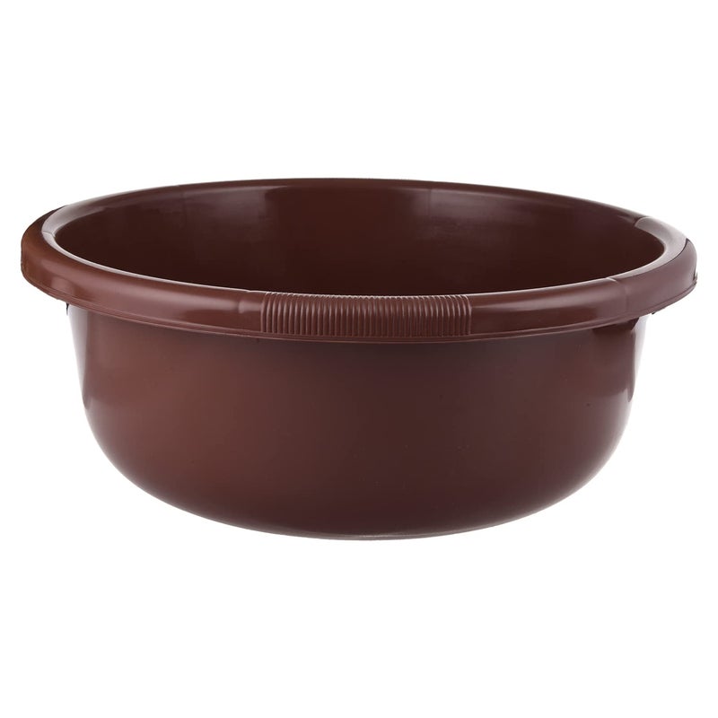 Kuber Industries Bath Tub|Versatile Plastic Utility Gaint Tub|Durable Deep Tub for Baby Bathing|Washing Clothes|Feeding Pan|26 Liter|Pack of 2 (Brown & Cream) - Image 2