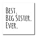 3DROSE 3dRose ht_151535_2 Best Big Sister Ever Gifts for Elder and Older Siblings Black Text Iron on Heat Transfer, 6 by  - Image 2