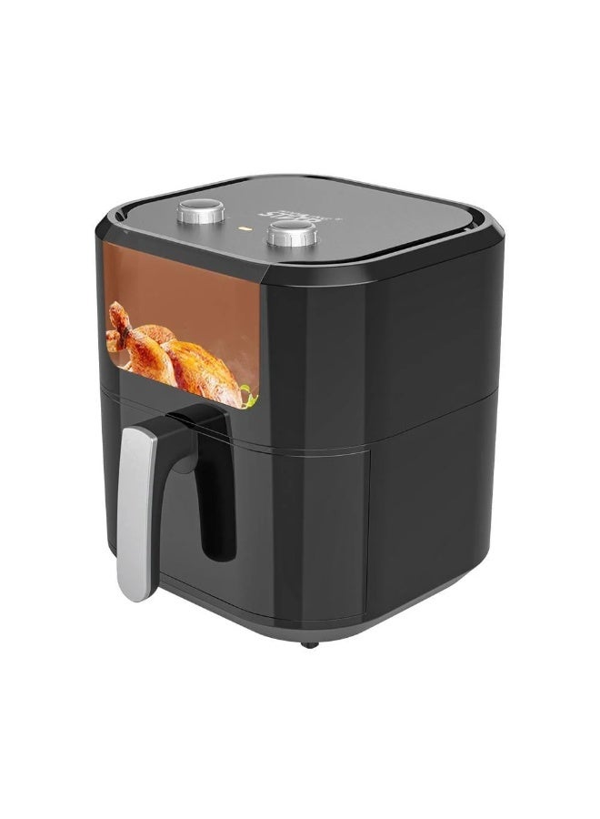 Winning Star air fryer, capacity 7.7 liters, without oil, non-stick surface, adjustable indicator, 1800 watts, black, ST-9649 - Image 2