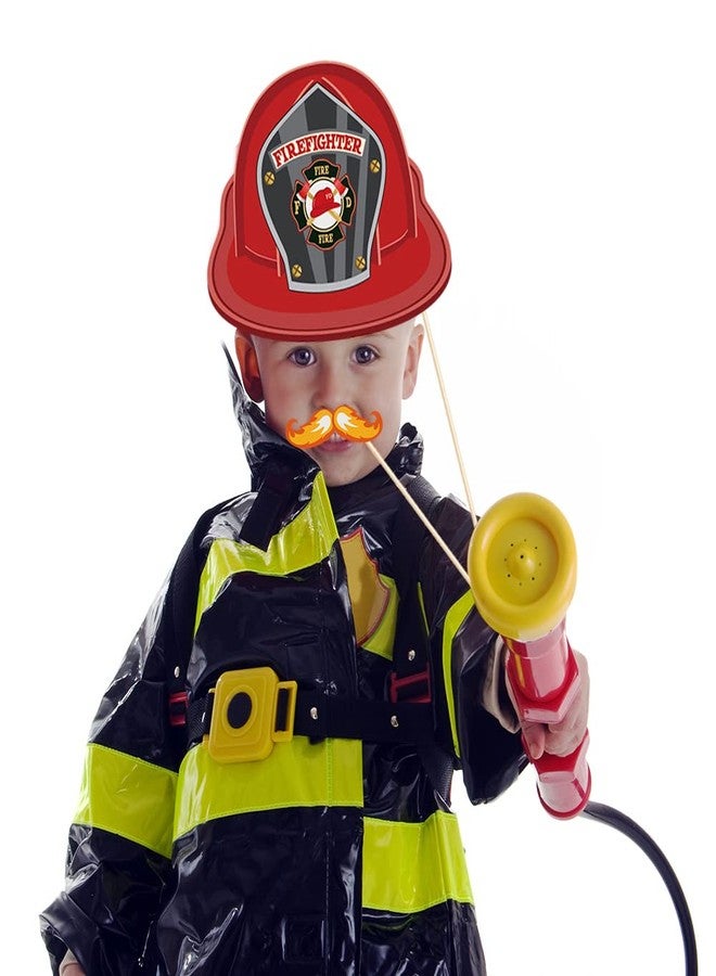 Lide Road 25 Pcs Fireman Photo Booth Props for Fireman Party Decoration Supplies, Firefighter Theme Selfie Props Photography Backdrop Decorations for Fire Truck Birthday Party Supplies - Image 5