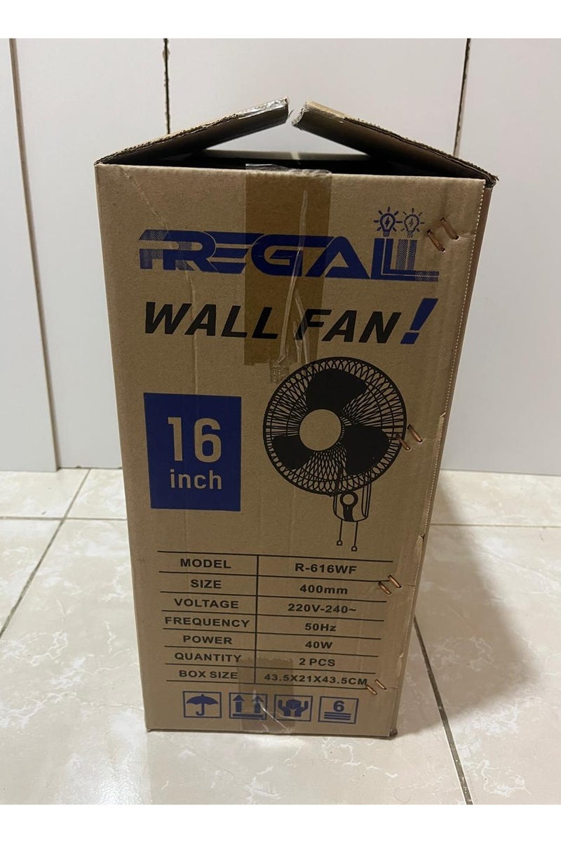 Regal 16" Wall Fan| High Performance Fan with 3-Speed Controls, 3 Leaf Blades and | Cooling| High Performance Motor for High Speed Wind(2PC,PACK) - Image 2