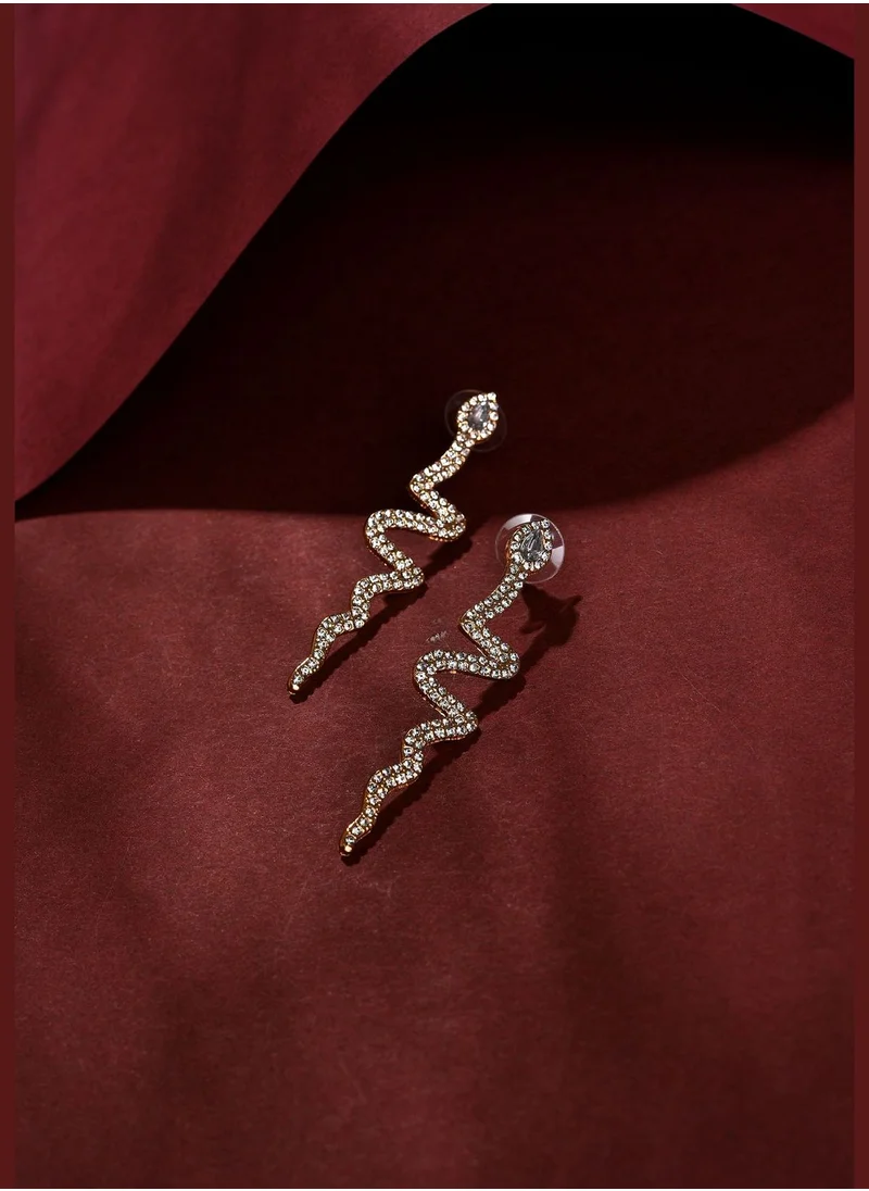SOHI Silver Plated Designer Stone Drop Earring